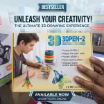 3D Pen-2 Professional 3D Printing Pen with LCD Screen & Adjustable Speed