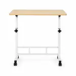 Height Adjustable Laptop & Study Table with Wheels | Mobile Overbed Desk for Home & Office