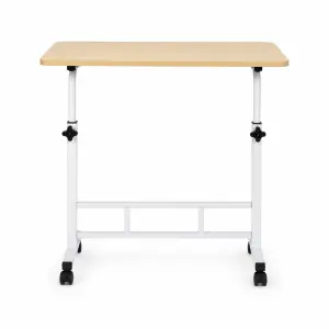 Height Adjustable Laptop & Study Table with Wheels | Mobile Overbed Desk for Home & Office